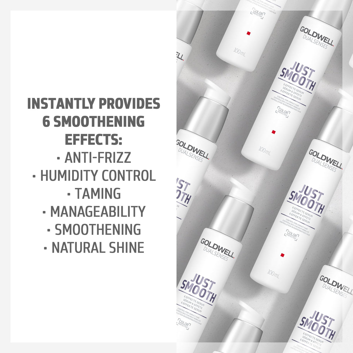 Goldwell 100ml bottle held in hand to show true scale and travel-friendly benefit