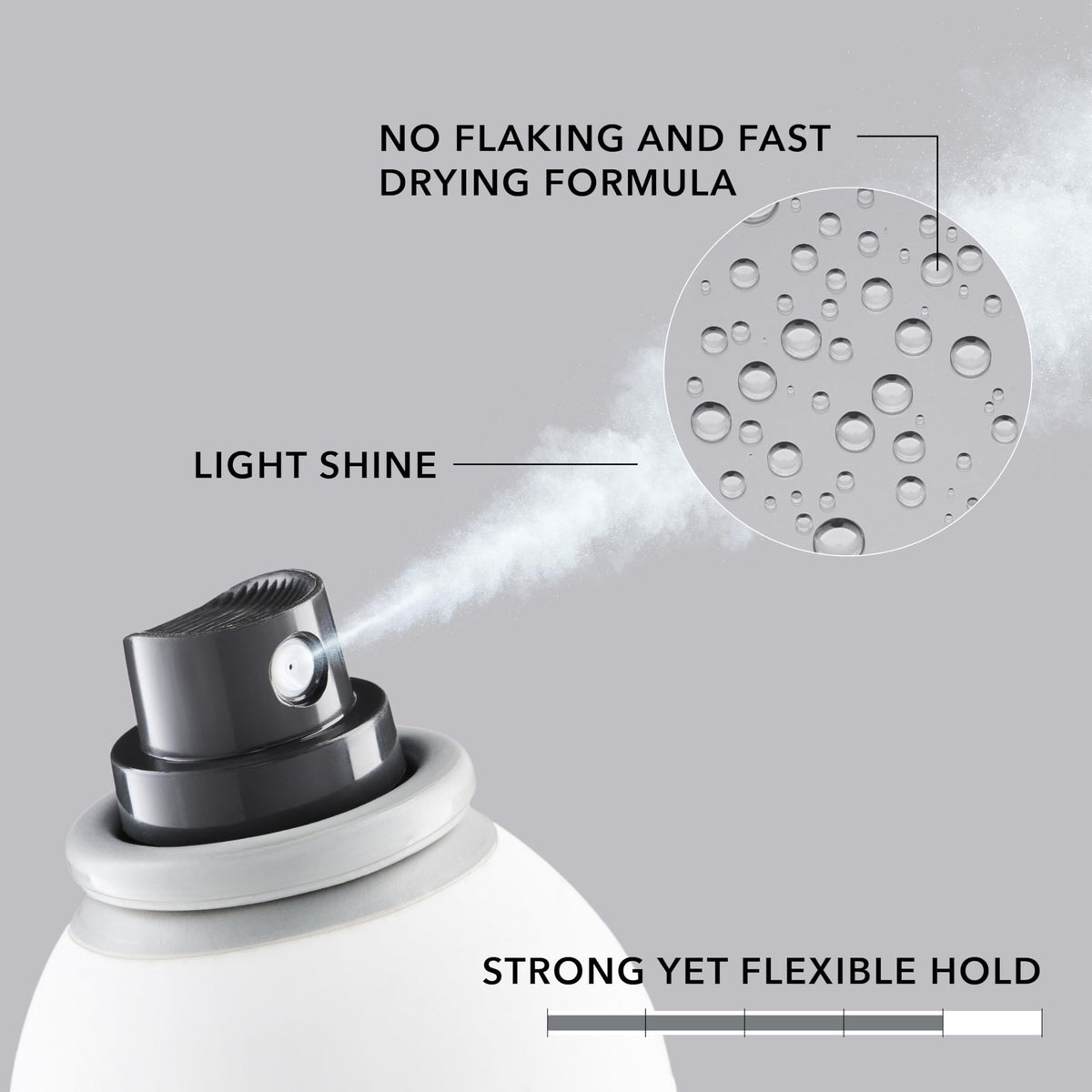 Goldwell spray in use on model providing wind-resistant hold