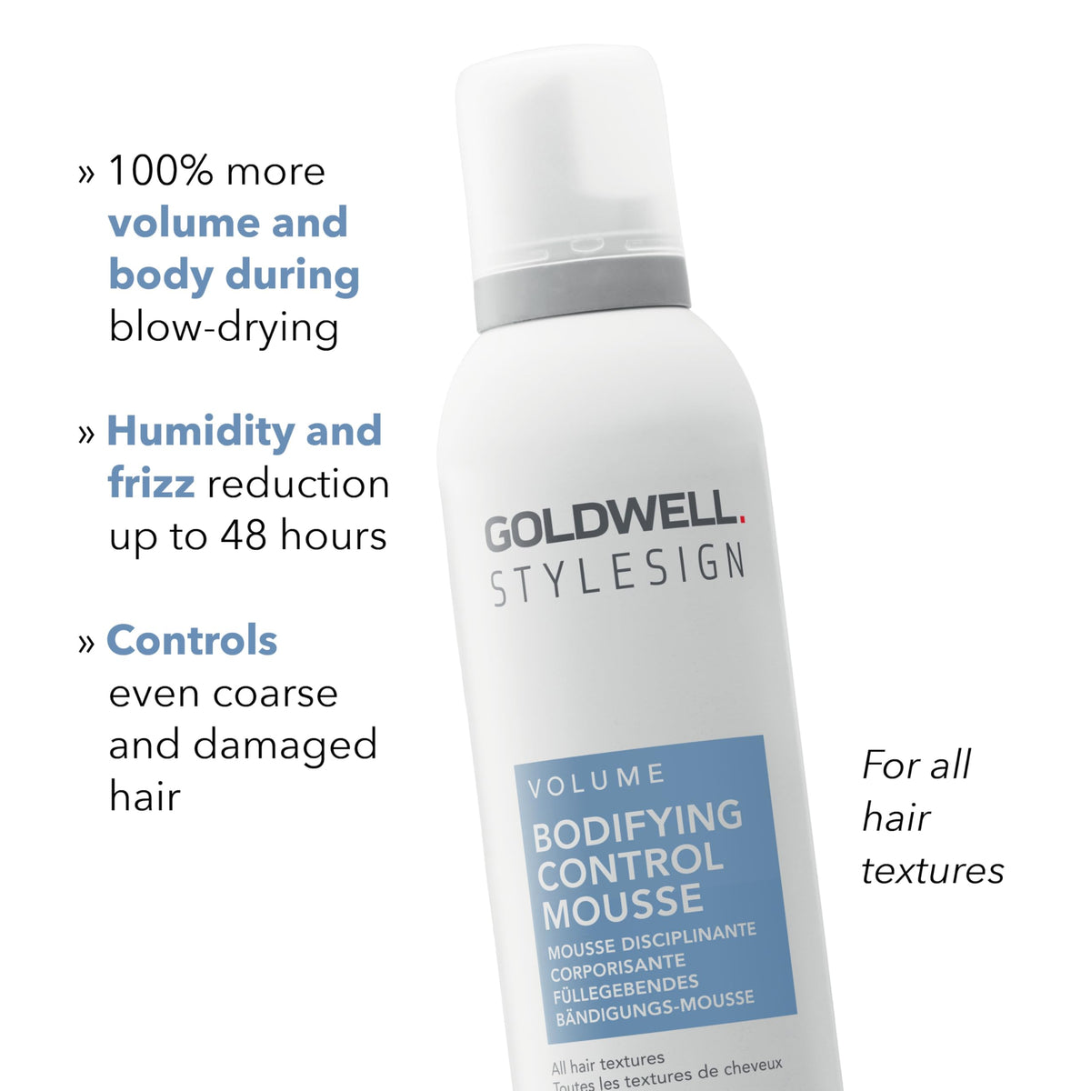 Goldwell used with blow-dryer creating visible root lift and volume