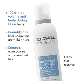 Goldwell used with blow-dryer creating visible root lift and volume