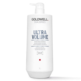 Goldwell bottle front packaging showing volume shampoo and 1L size benefit