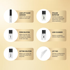 GOLLEE lifted lashes in use demonstrating longer, curled lash effect