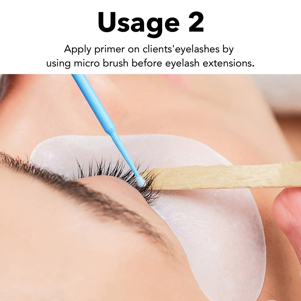 GOLLEEPRO applied with cotton swab demonstrating targeted lash-base cleaning for stronger bonds