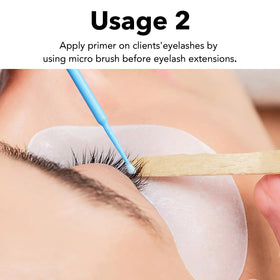 GOLLEEPRO applied with cotton swab demonstrating targeted lash-base cleaning for stronger bonds