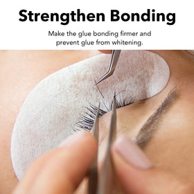 GOLLEEPRO before and after lash base images showing cleaner natural lashes for better retention