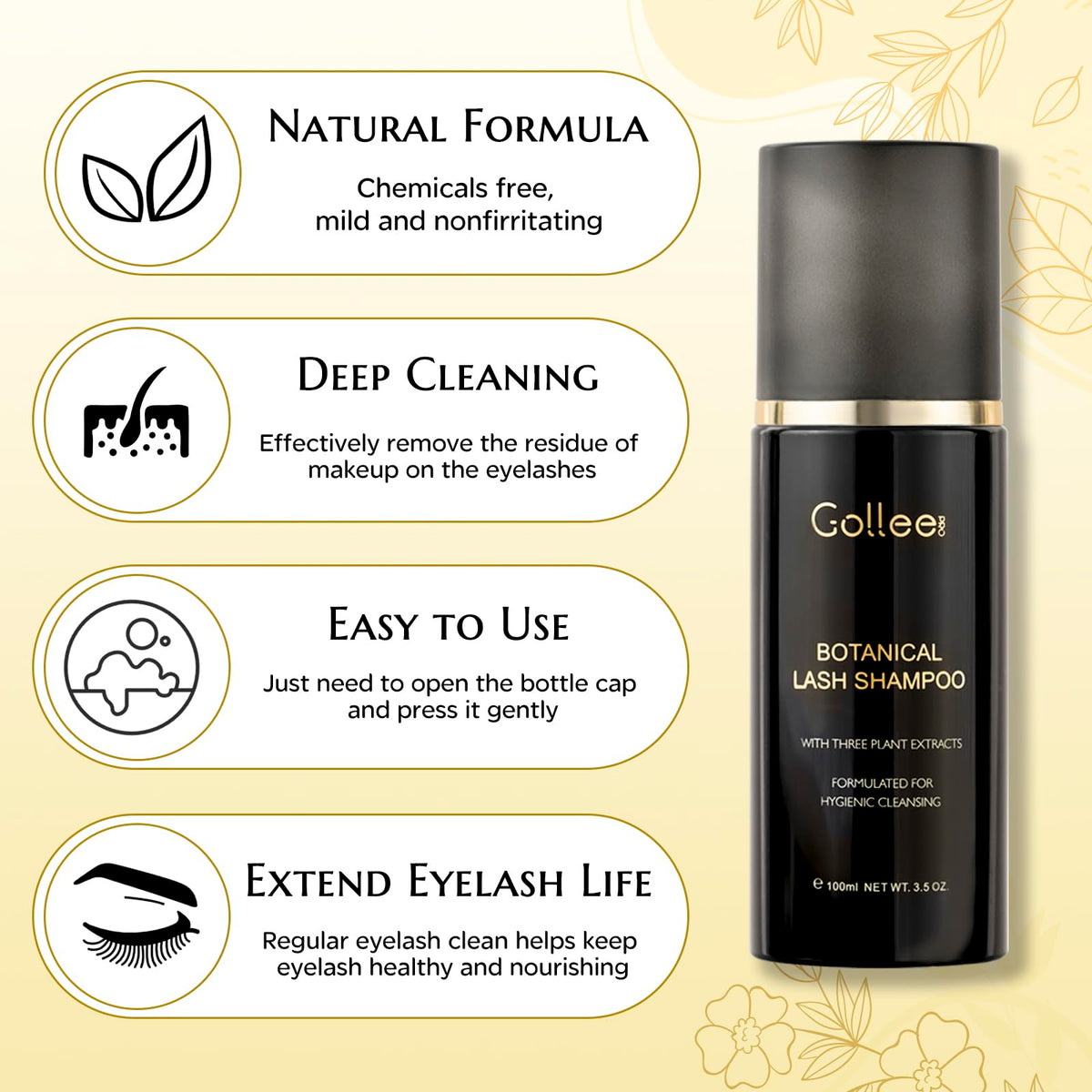 GOLLEEPRO foam texture on hand illustrating gentle cleansing action