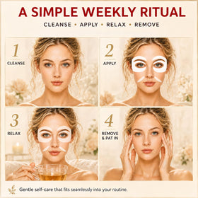 GONIM patches in a relaxing at-home spa setting for easy weekly rituals
