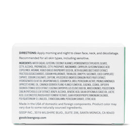 good.clean.goop label close-up listing niacinamide hyaluronic and beetroot