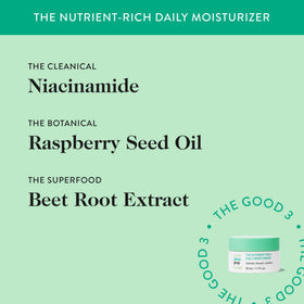 good.clean.goop pump dispensing moisturizer onto fingers for easy application