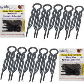 Good Hair Days front packaging showing set of 20 midnight black pins and number label benefit: clear count