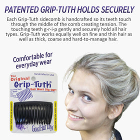 Good Hair Days comb beside ruler showing 3¼ inch size and practical scale