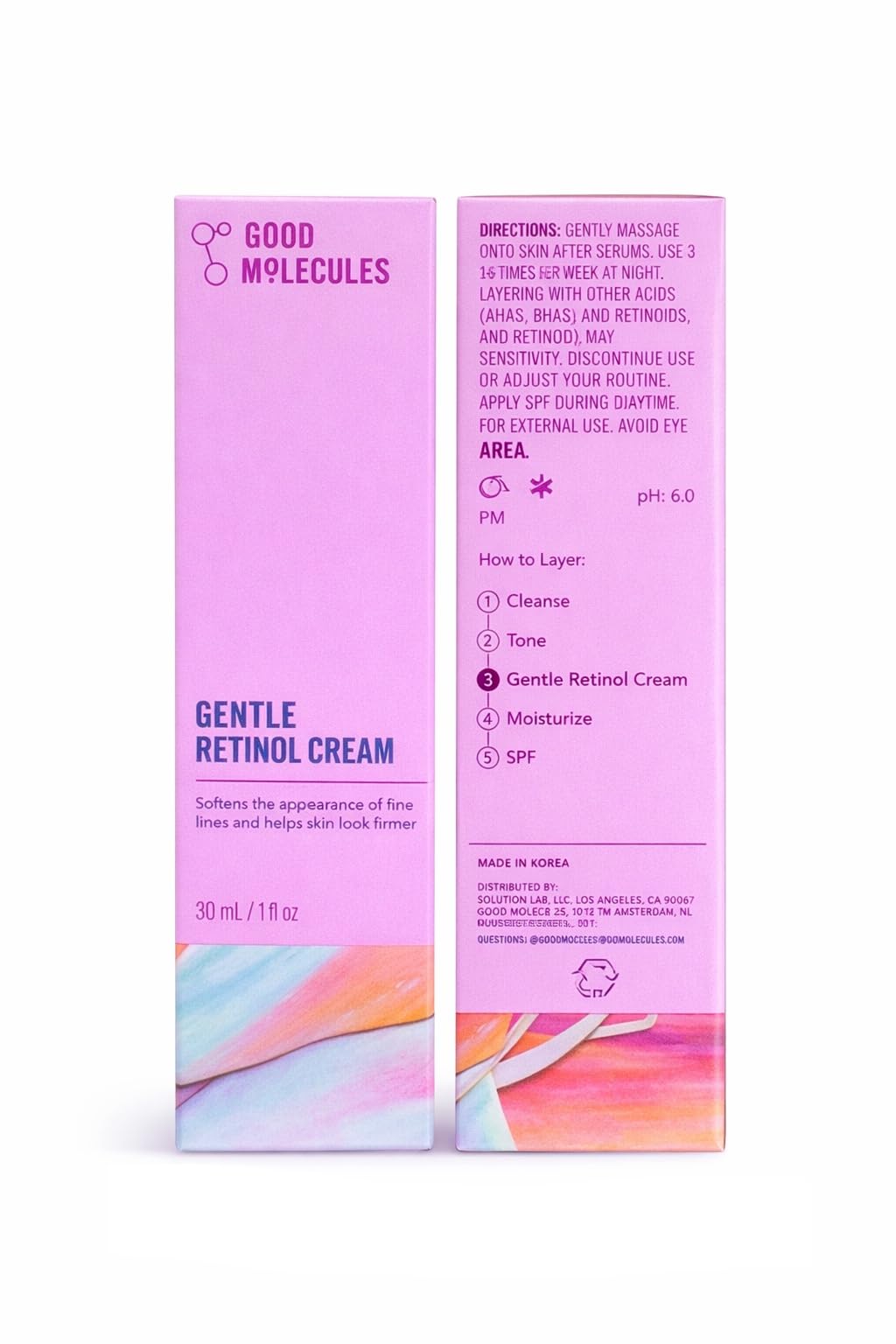Good Molecules application on face demonstrating even absorption and comfort