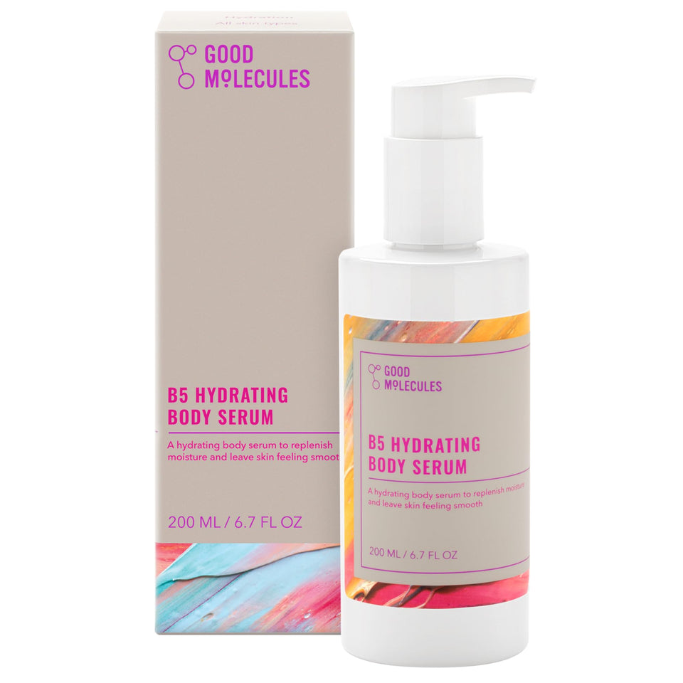 Good Molecules front packaging showing serum bottle and label, clear product benefit