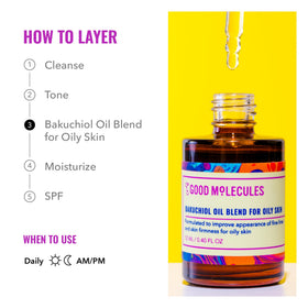 Good Molecules bottle beside cotton pad to show 1 fl oz scale