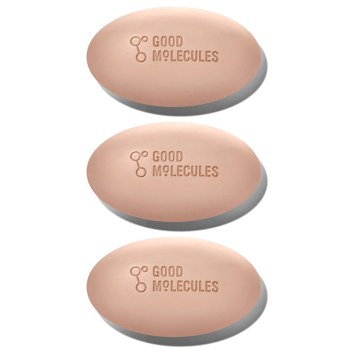 Good Molecules front packaging showing bar trio and benefits