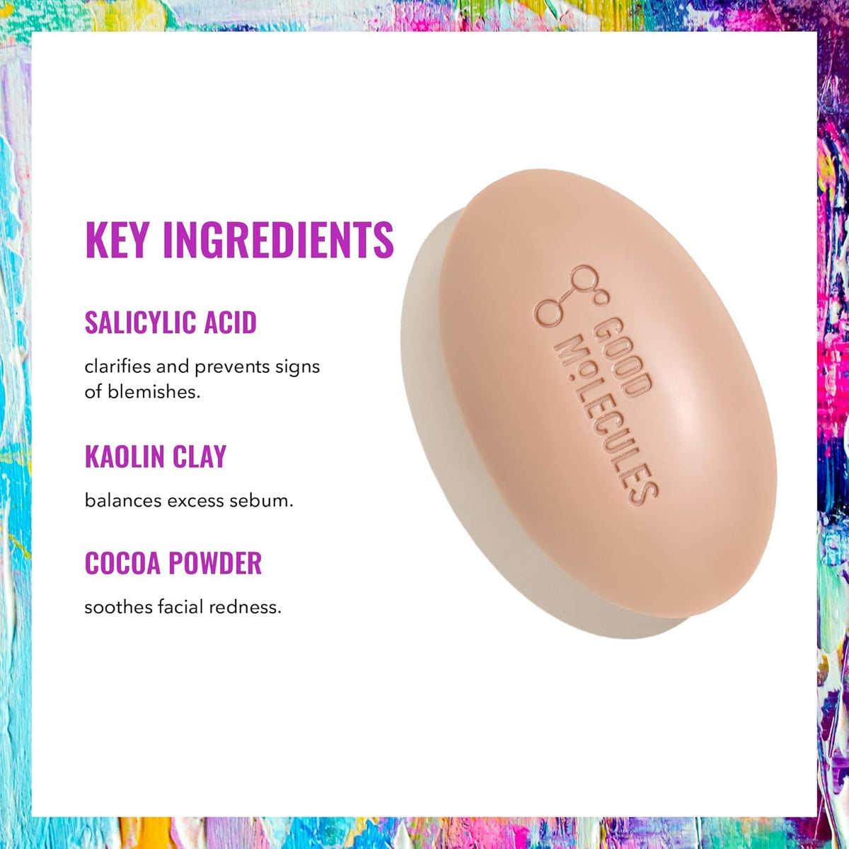 Good Molecules bar creating creamy lather in hands for gentle cleanse