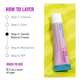 Good Molecules cream texture dispensed on fingertip showing lightweight spreadability