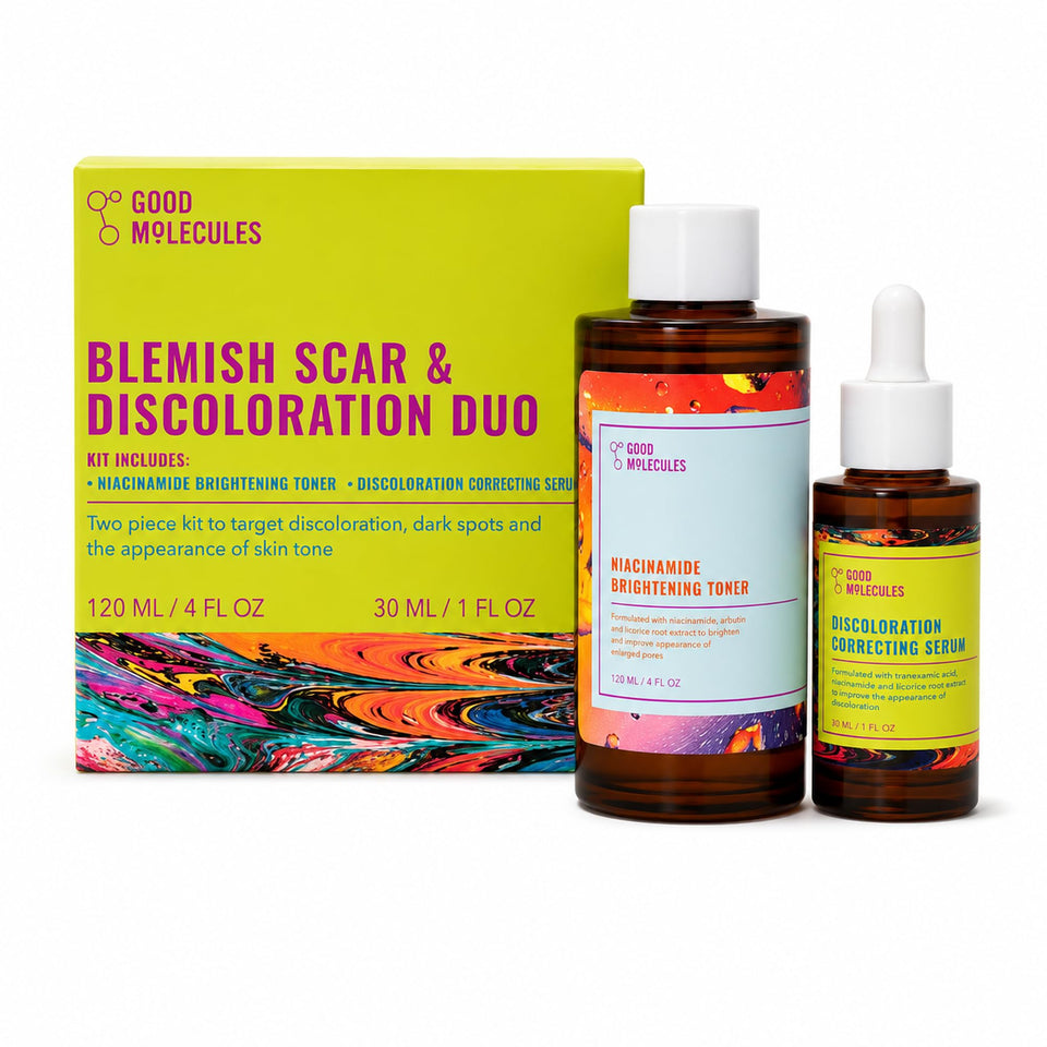 Good Molecules front packaging of the duo showing both bottles for clear product ID and convenience