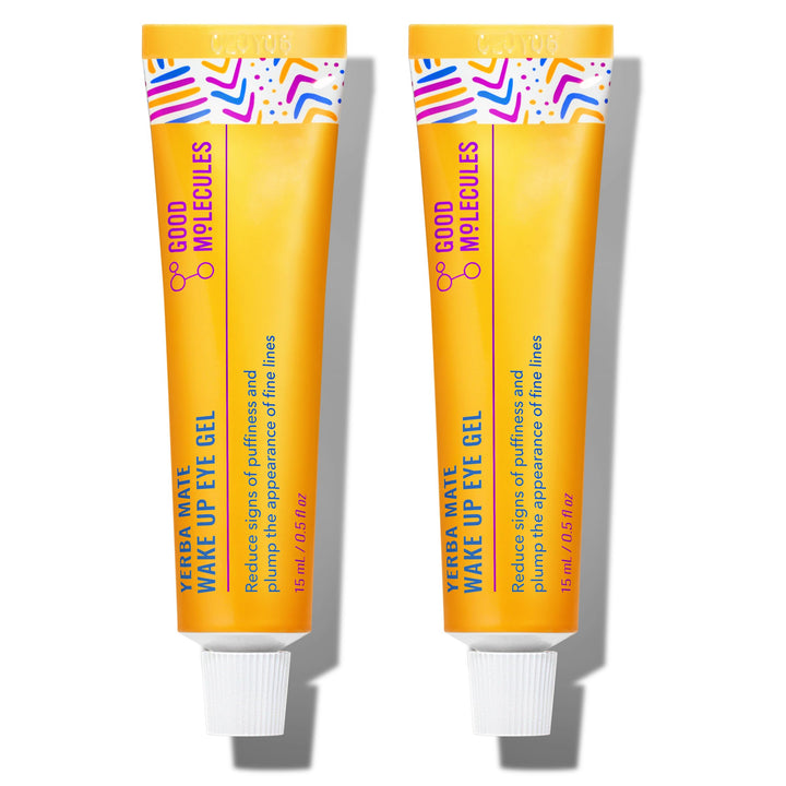Good Molecules front view of two 15 ml tubes showing packaging and product name, highlights convenience