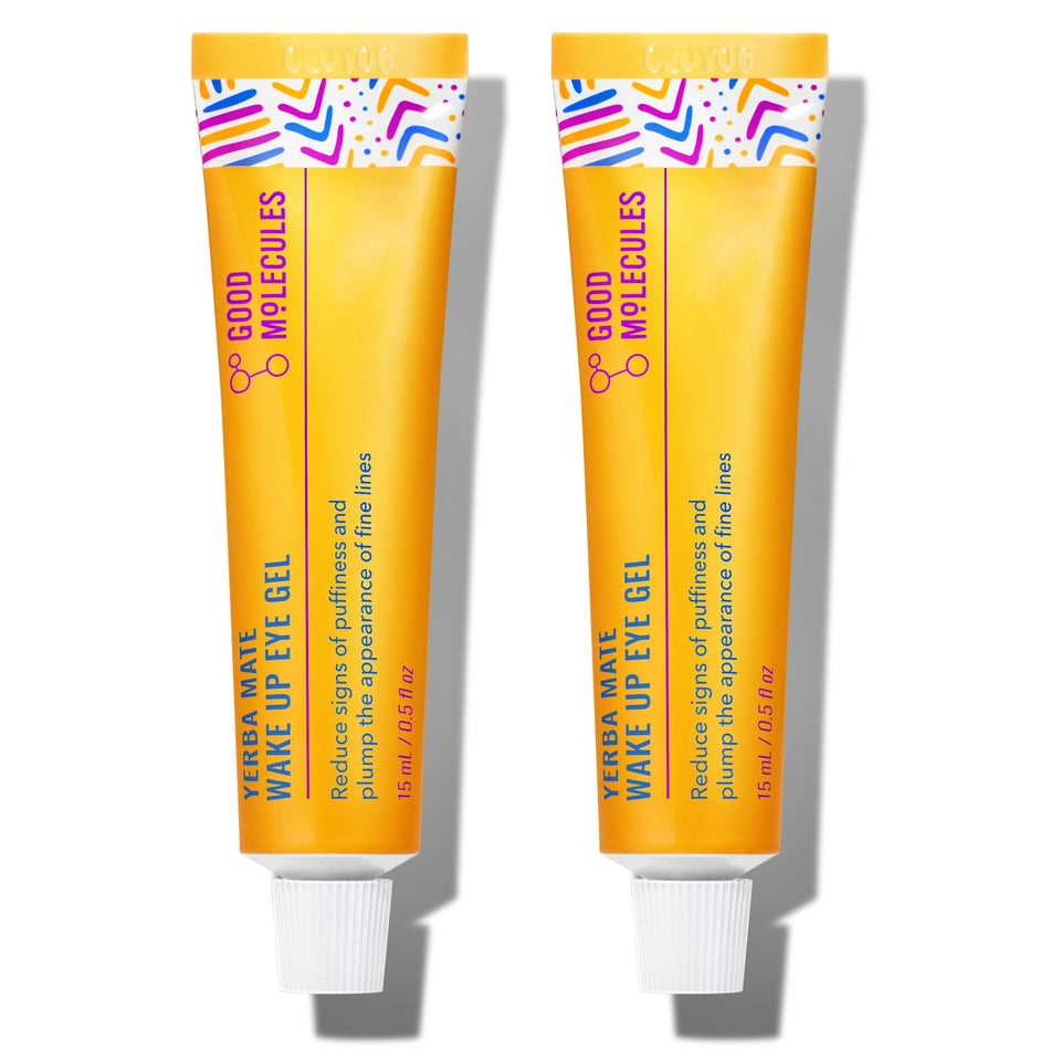 Good Molecules front view of two 15 ml tubes showing packaging and product name, highlights convenience