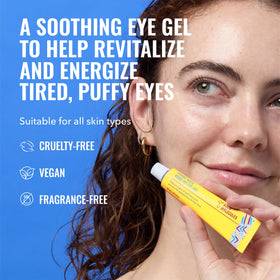 Good Molecules tube opened with gel droplet on nozzle demonstrating easy dispensing and travel friendliness
