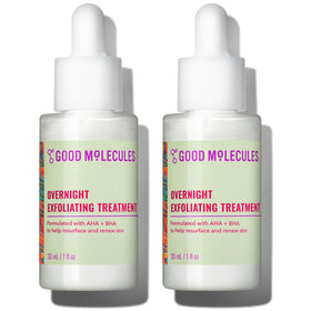 Good Molecules front bottles showing clean packaging and product benefit of resurfacing
