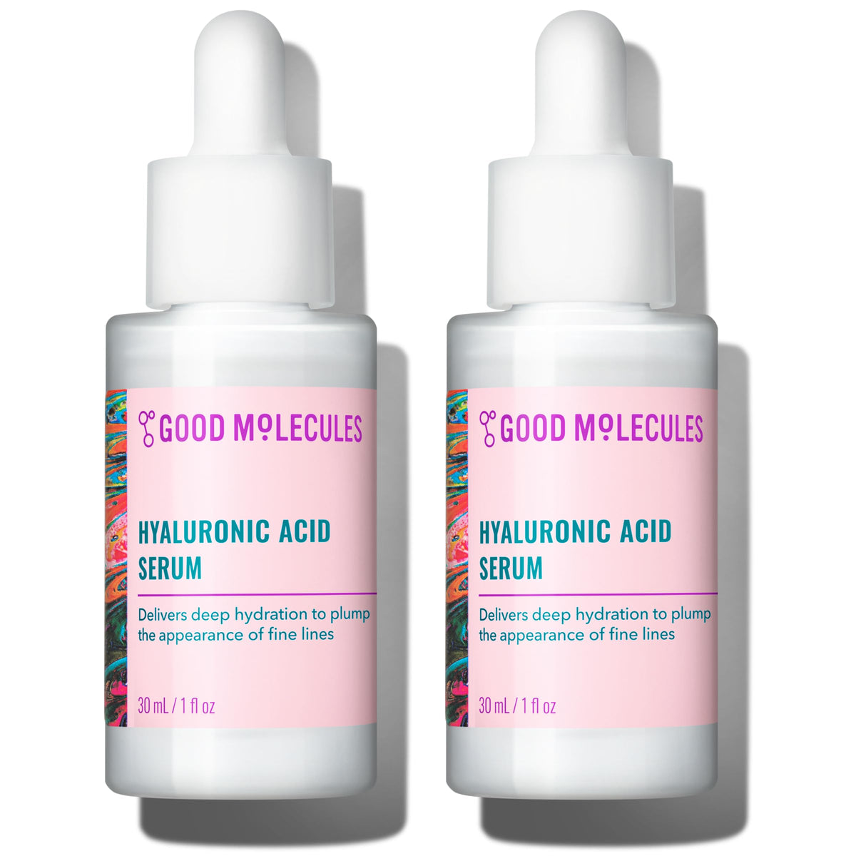 Good Molecules front packaging showing two 30 ml bottles and clear labeling for value