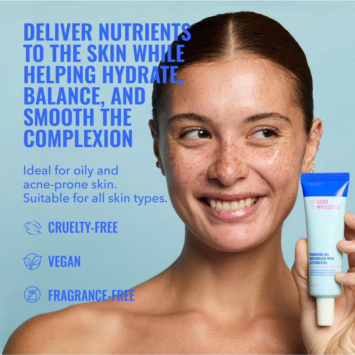 Good Molecules gel texture close-up revealing lightweight, water-based hydration
