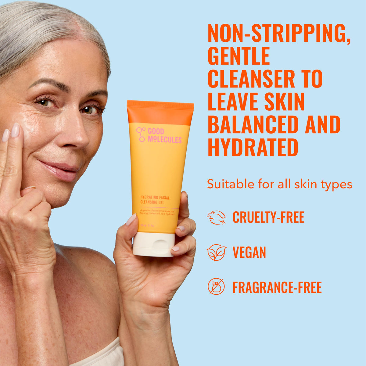 Good Molecules gel texture close-up highlighting lightweight hydrating feel