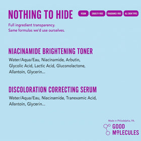 Good Molecules applying serum in morning routine setting to show simplicity and daily use benefit