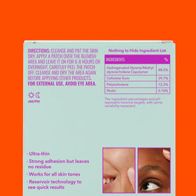 Good Molecules patches on a vanity to show travel-ready blemish care