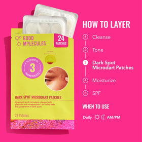 Good Molecules patch worn overnight on skin illustrating convenient evening use