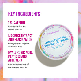 Good Molecules patch being applied under eye demonstrating depuffing benefit