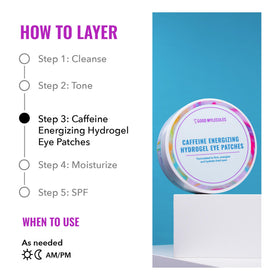 Good Molecules patches worn during morning routine for refreshed look
