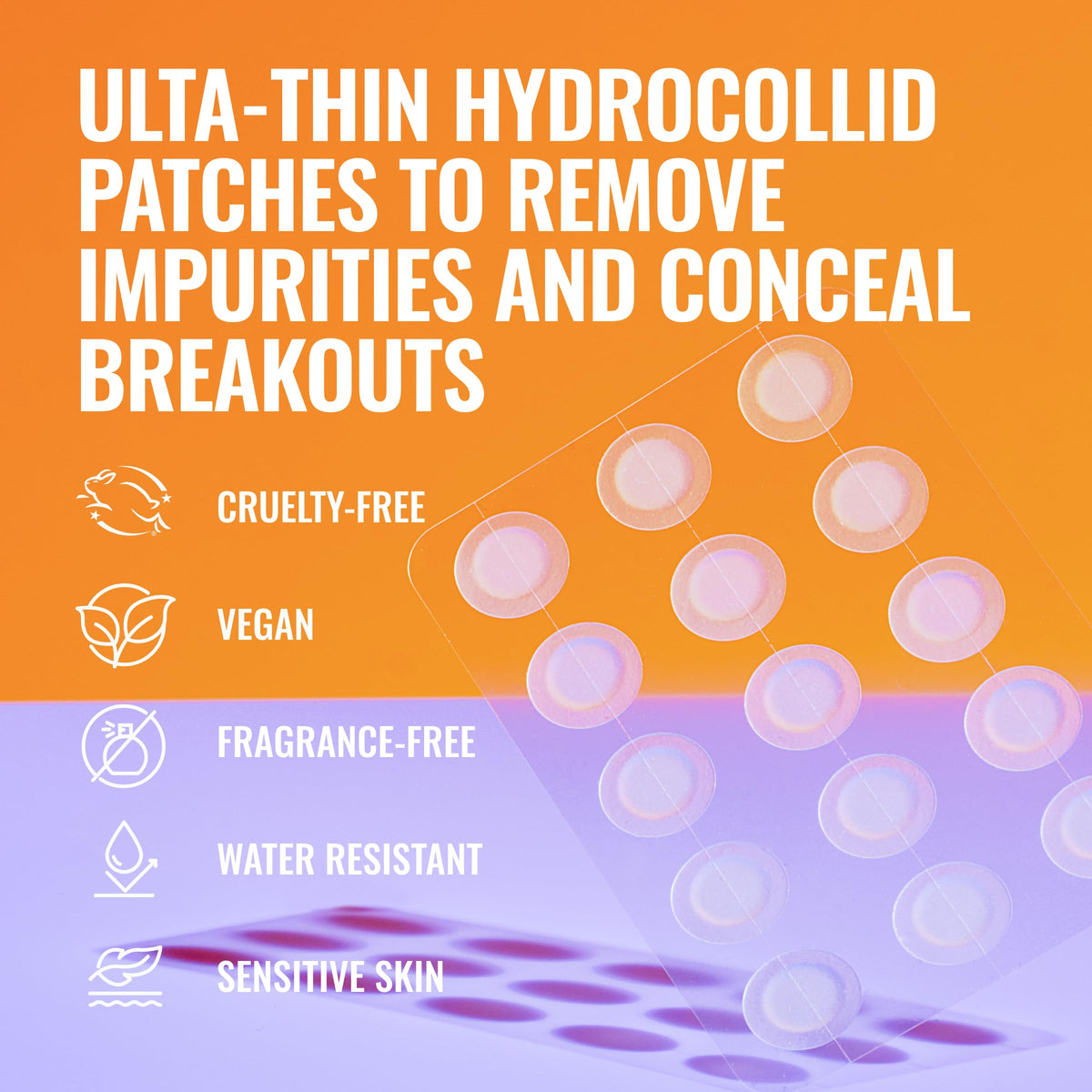Good Molecules patches under makeup illustrating low-profile daytime wear