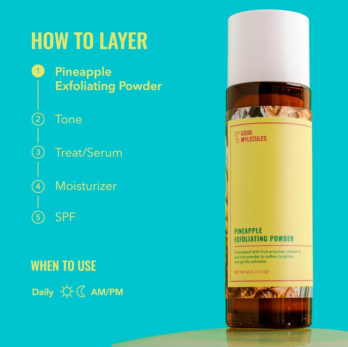 Good Molecules product label close-up highlighting key ingredients and clean formulation