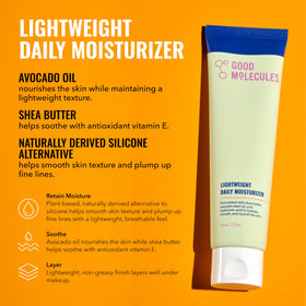 Good Molecules products flatlay on bathroom counter illustrating complete daily routine
