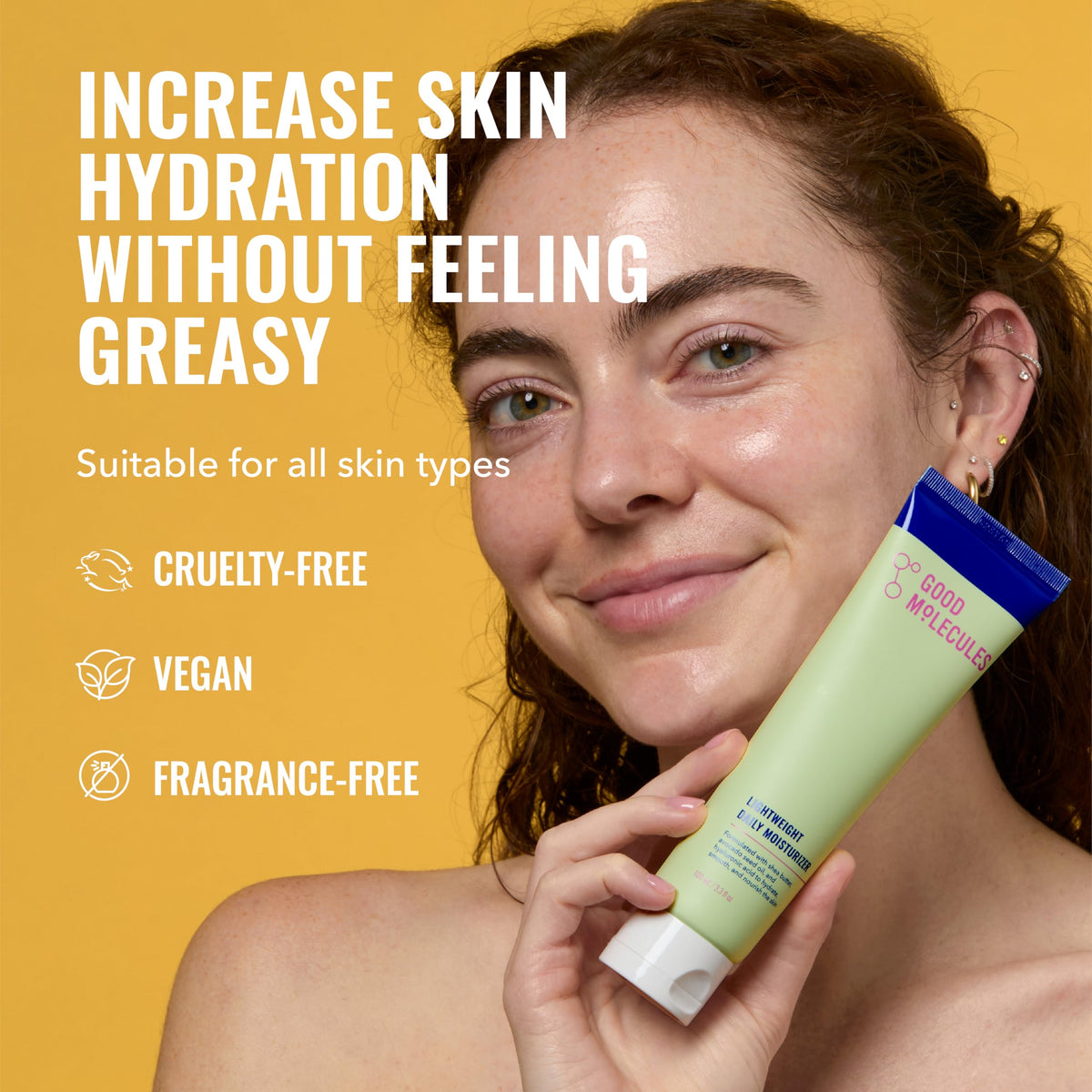 Good Molecules pump dispensing cream demonstrating easy, mess-free application