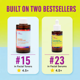 Good Molecules duo on a bathroom shelf with other essentials showing routine-friendly placement