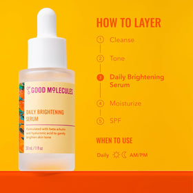 Good Molecules bottle held in hand to show size and travel-friendly volume