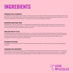 Good Molecules size comparison hand holding items to show travel-friendly set scale