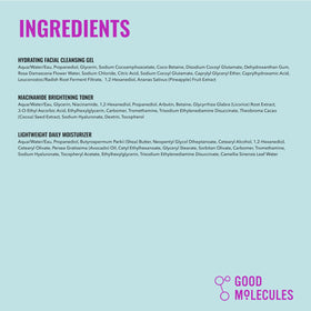 Good Molecules products next to travel items showing TSA-friendly sizes