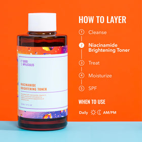 Good Molecules toner patted into skin demonstrating quick absorption