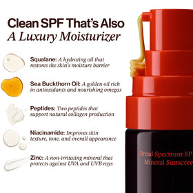 Good Weather Skin ingredients display with squalane and sea buckthorn benefits