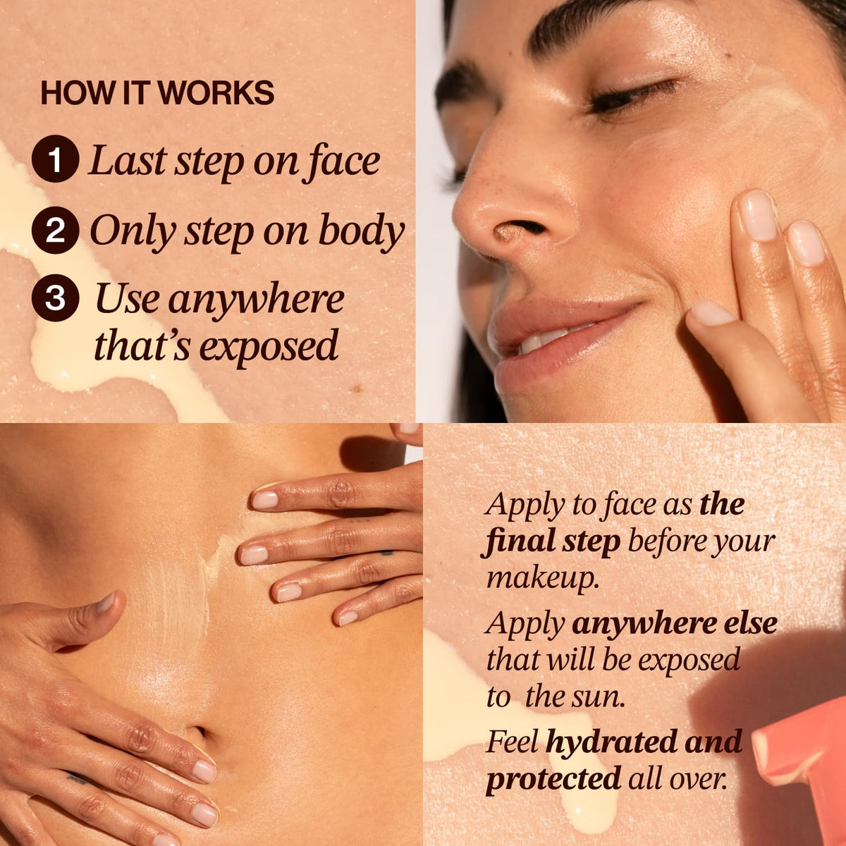 Good Weather Skin pump dispensing milky texture for quick absorption