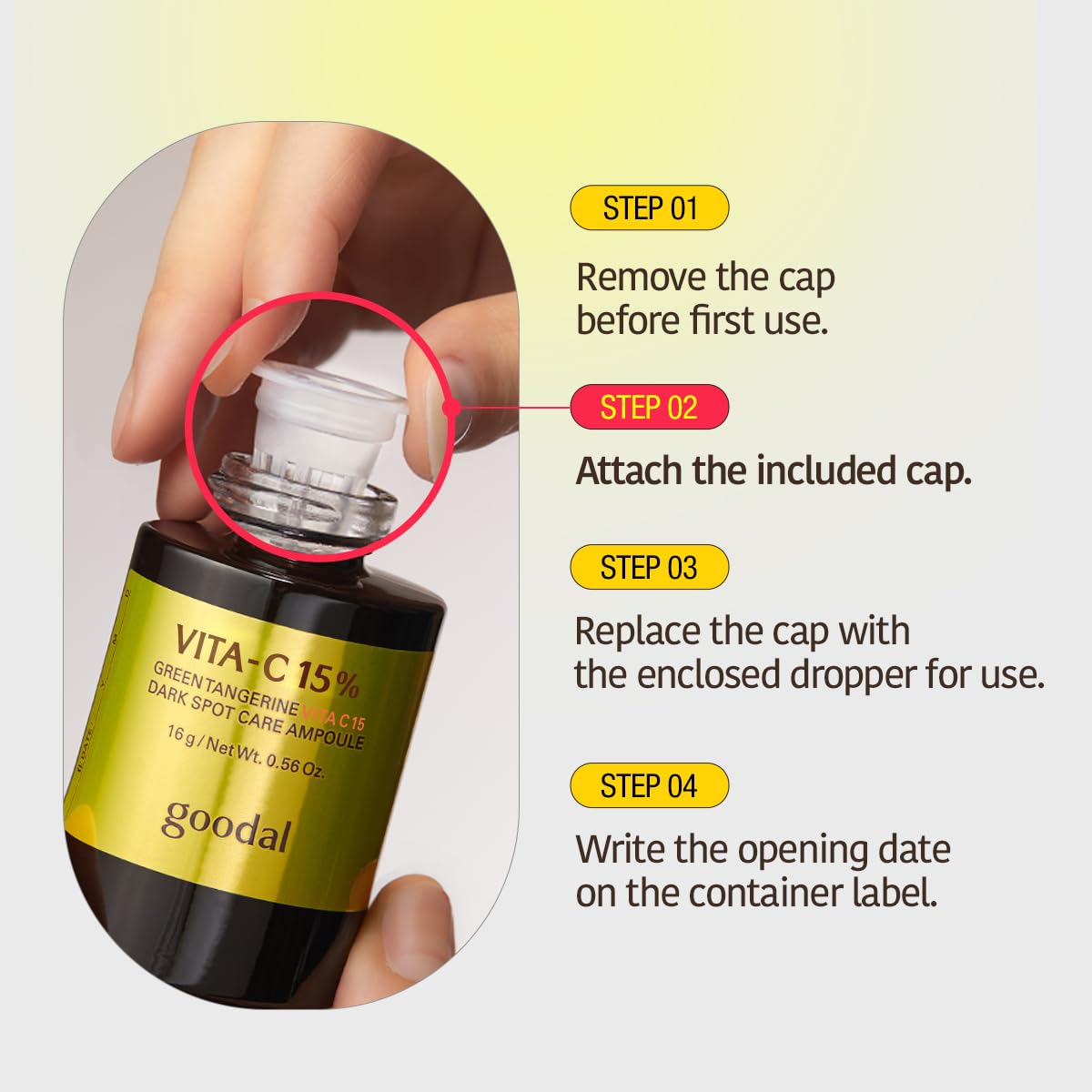 GOODAL close-up of serum texture highlighting lightweight absorption benefit