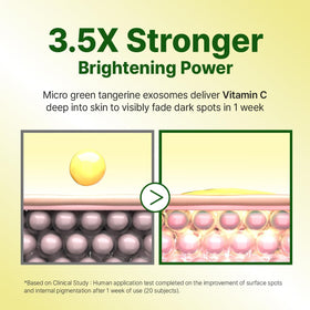 GOODAL green tangerine capsules and exosome visuals highlighting stabilized vitamin C
