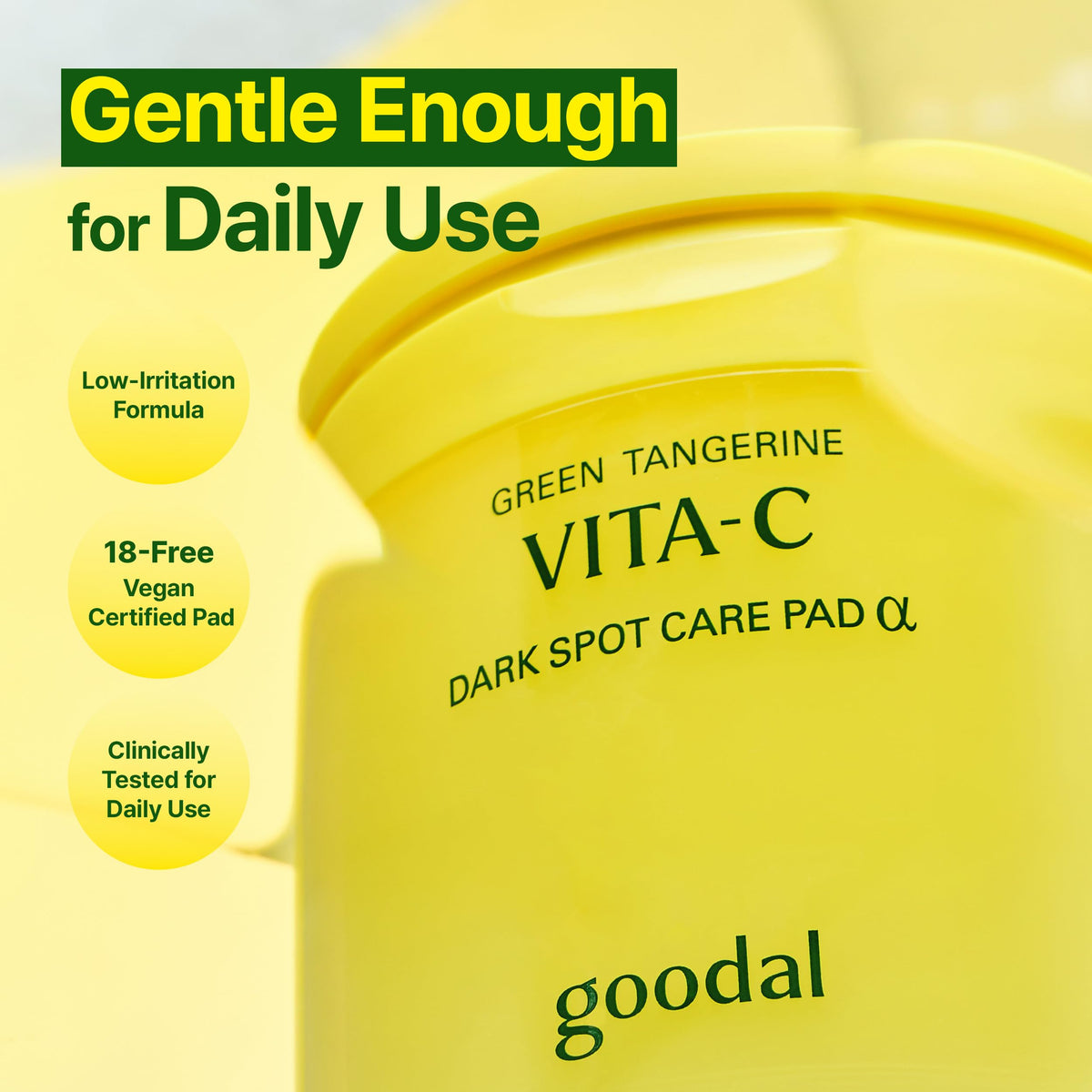 GOODAL lifestyle image on vanity communicating easy daily brightening routine