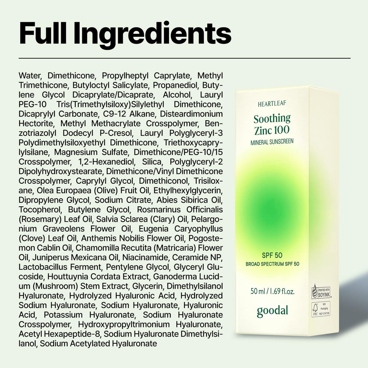 GOODAL packaging with vegan and reef-friendly badges indicating eco benefits
