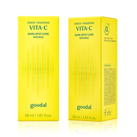 GOODAL bottle beside green tangerine fruit highlighting natural extract benefit